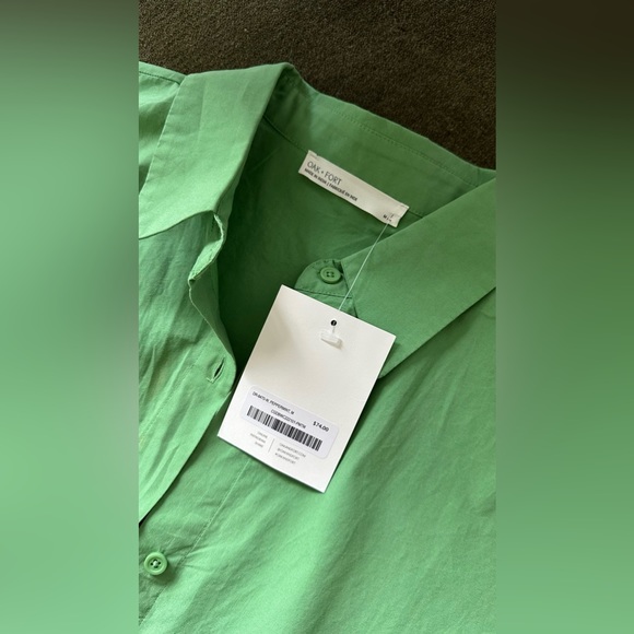 Oak + Fort Peppermint COLLARED BUTTON FRONT TIERED DRESS Size M - Picture 11 of 11